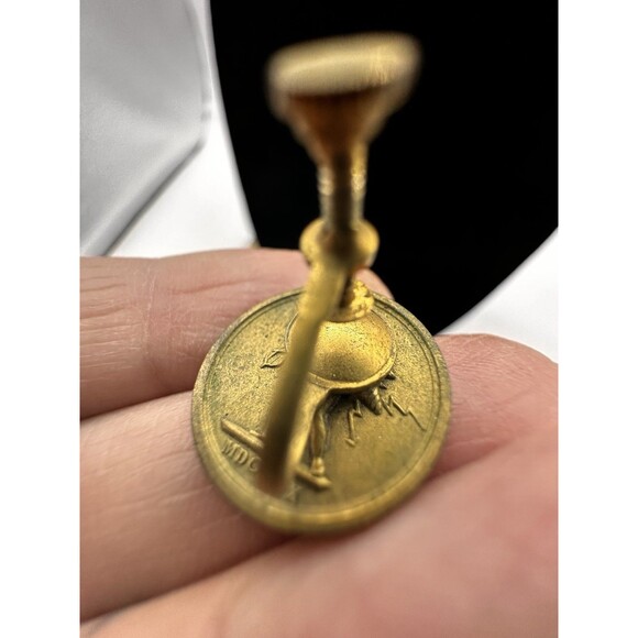 Vintage French Emperor Napoleon Bonaparte Coin Gold Tone Earrings Screw Back BR - Picture 8 of 11